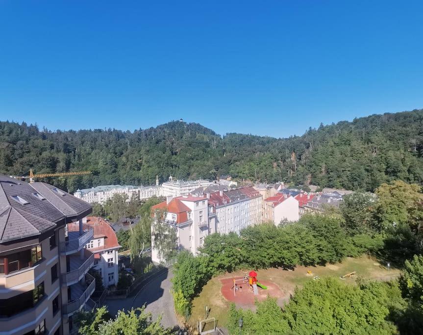 Ubytovani Ester - Utulny Byt V Lazenskem Centru Karlovych Varu Se Zahradkou Apartman Karlovy Vary Kültér fotó